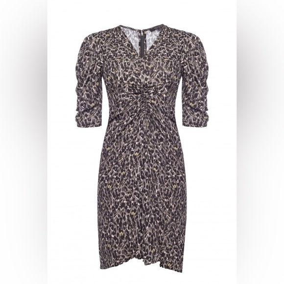 All Saints Josephine Leopard Print Midi Dress - Picture 8 of 14